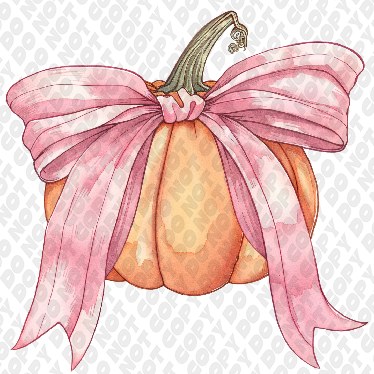 Pumpkin Pink Ribbon DTF Transfer