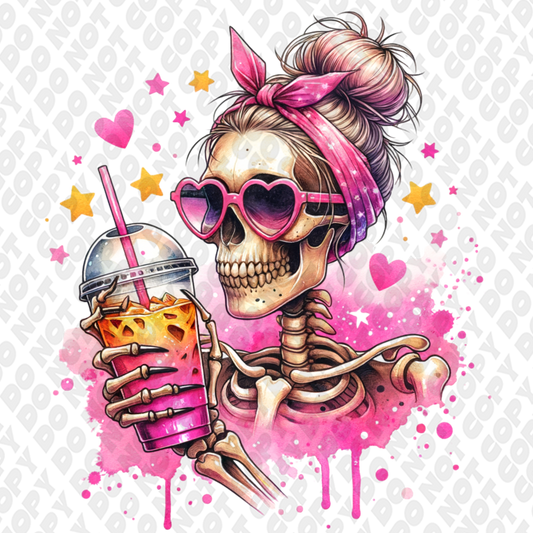 Skeleton pink fade coffee