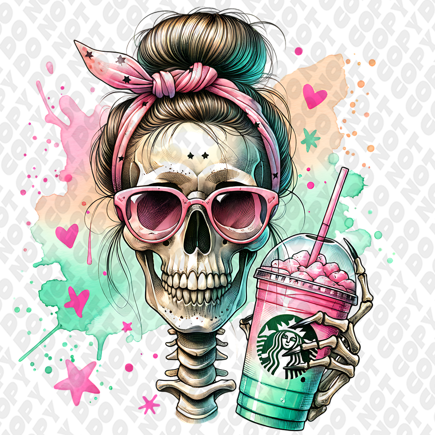 Skeleton rainbow coffee