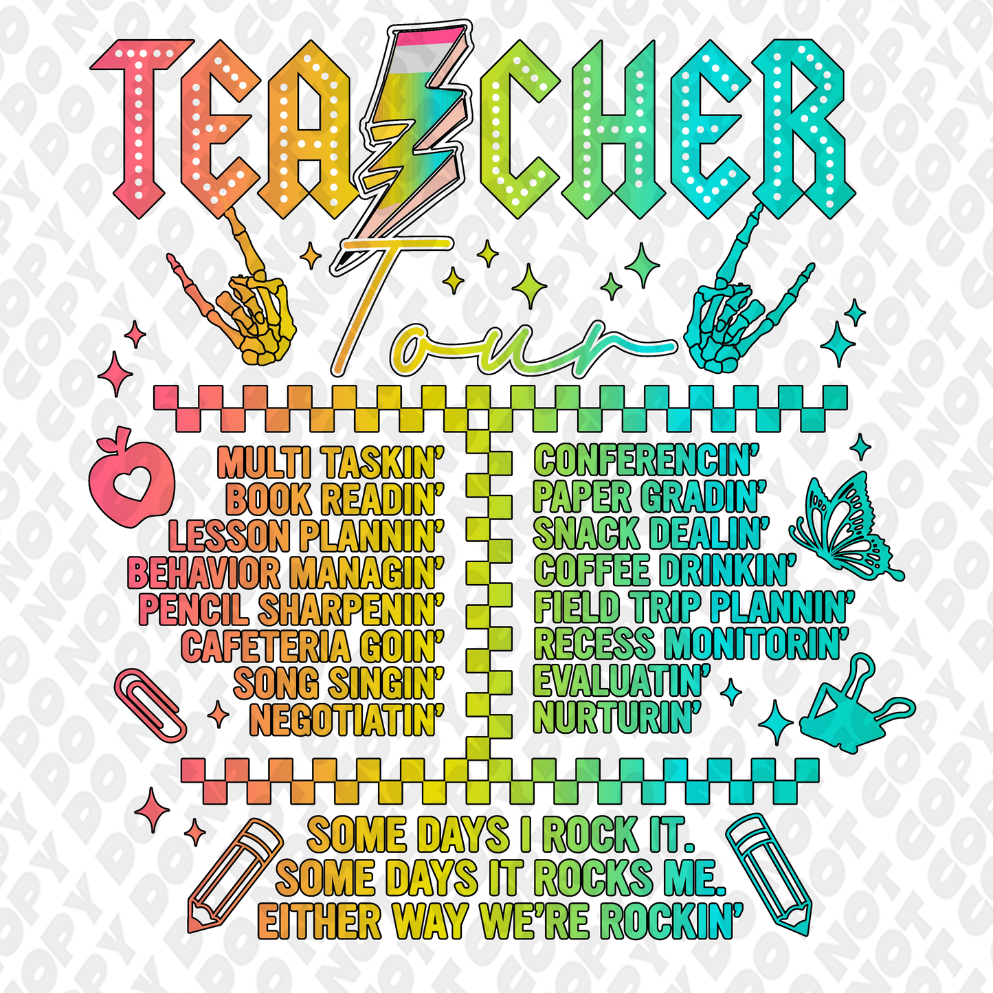 Teacher Tour DTF Transfer