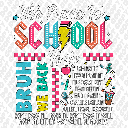 Back To School Tour DTF Transfer