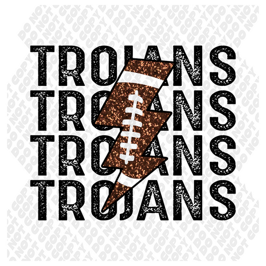 Trojans Lightning Bolt Football DTF Transfer